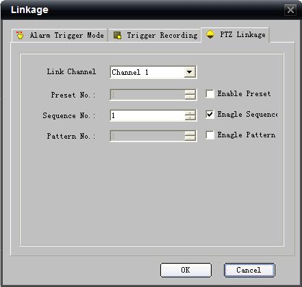 5 th step: Set the alarm linkage for signal level and select alarm output channel.