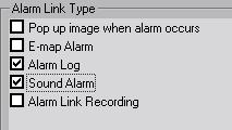 3 rd step: Select the alarm linkage type for the alarm type, and status means selected.