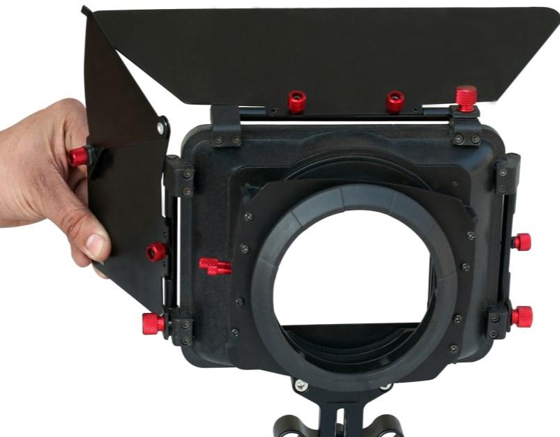 Insert the Side flag to your matte box as shown below