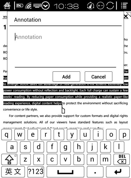 Long press to select the text, then choose Annotation to add