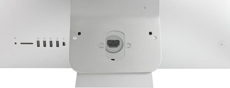 As shown in the pictures below, the outside holes are used for imacs with 24 screens and larger. The inside holes are used for imacs with screen sizes smaller than 24.