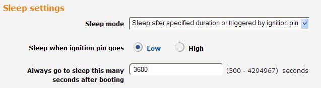 The Trigger sleep mode now button is not available unless Low power functionality has been selected and the setting saved.