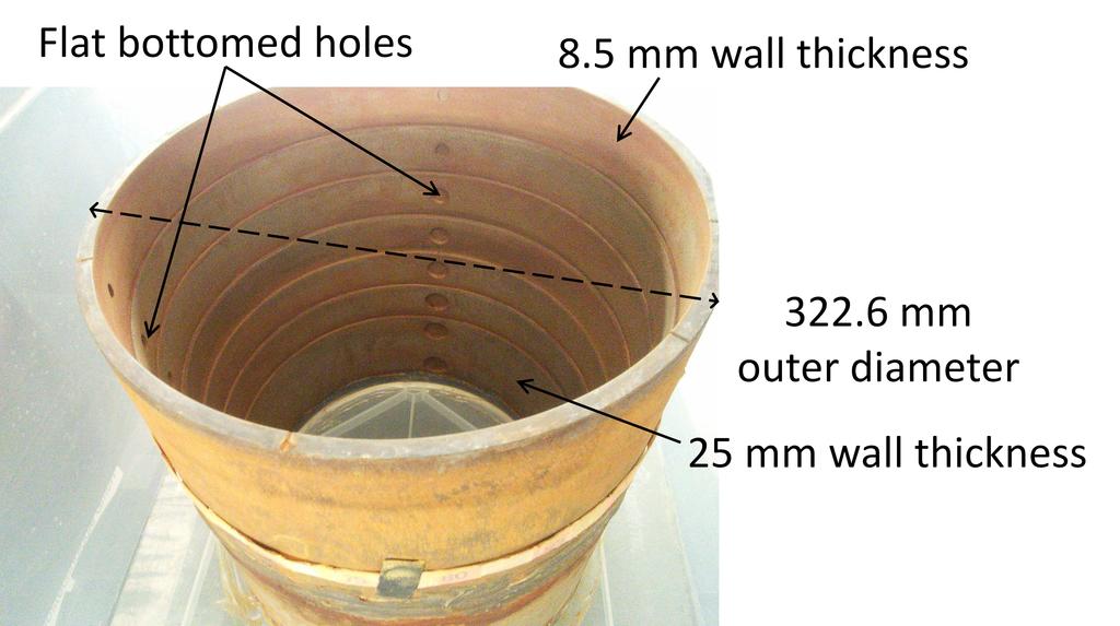 Figure 8: The stepped pipe was placed in a rectangular water tank, (a) & (b) show two setups with different water thicknesses made possible by rotating the water tank.