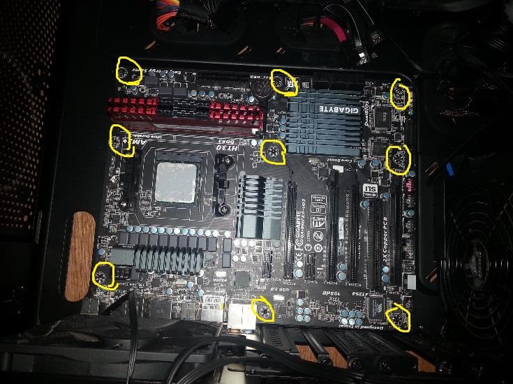 The size of our motherboard is referred to as mid ATX, Advanced Technology Extended. The case that I am using supports mid ATX motherboards so fitting it in place isn t a problem.