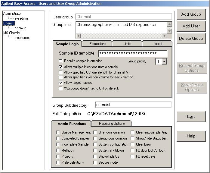 Using Easy Access Software To configure users and groups Figure 5 Users and User Group Administration dialog box 4 Make the desired changes to the group information, then click