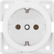 Berker Design Twin SCHUKO socket outlets SCHUKO socket outlets SCHUKO socket outlet - screw terminals 16 A Contact protection box Ø 45 mm 9 1820.. 63 Contact protection box Ø 49 mm 9 188.