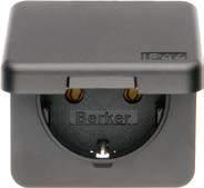 Berker Built-in socket outlets Built-in SCHUKO socket outlets Built-in SCHUKO socket outlet with centre plate Ø 50 mm, SNAP IN 2 mm - enhanced contact protection - plug-in terminals 16 A Installation
