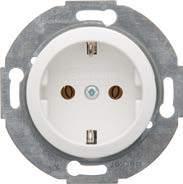 Berker Built-in socket outlets Built-in socket outlets with earthing pin Built-in SCHUKO socket outlet with support ring, centre plate Ø 50 mm - screw terminals 16 A Installation depth 31.