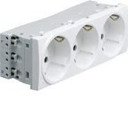 Berker medical and laboratory technology International socket outlet systems - 45 x 45 Built-in 3gang SCHUKO socket outlet 45, SNAP IN 4.