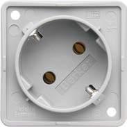 Berker Integro - Module inserts SCHUKO socket outlets with "SNAP IN" SCHUKO socket outlets with "SNAP IN" for catch fixing SCHUKO socket outlets with "SNAP IN" and plug-in terminals thermoplastic