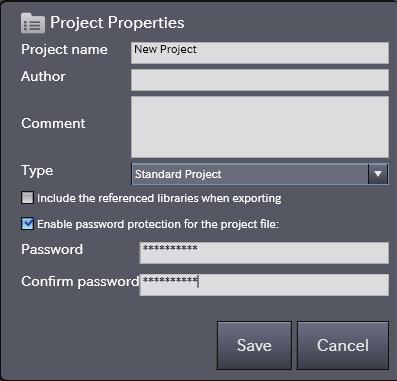 5 Security 5-2 Overall Project File Protection You can place a password on a project file to protect your assets.