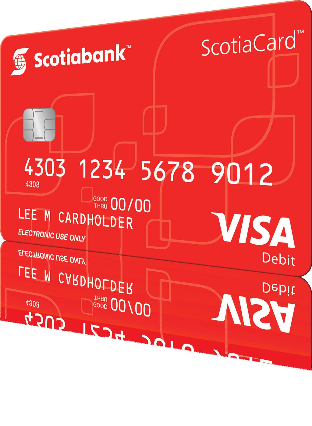 Greater access The ScotiaCard with Visa Debit is an enhanced version of the existing ScotiaCard that allows you to access the funds in your