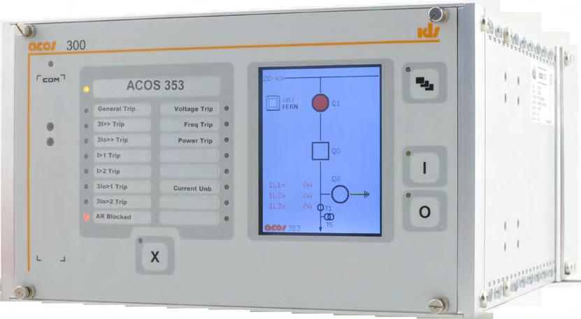 Local Control, Parameterization and Diagnostics ACOS protection devices can be easily operated via the 3.5 color touch display and four capacitative touch keys.