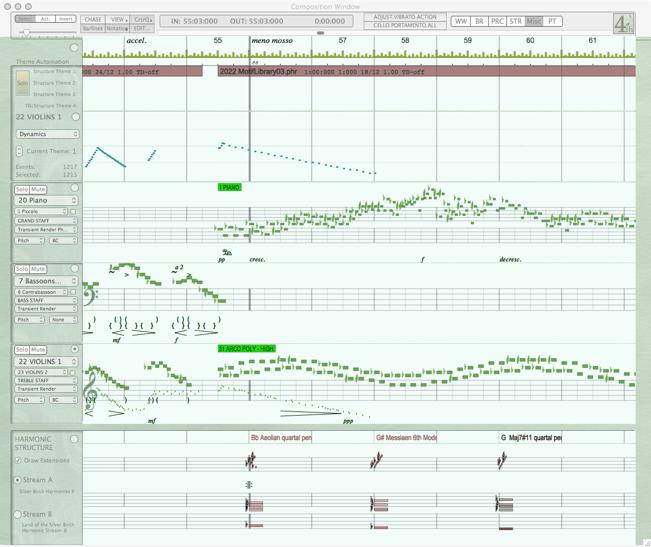 THE TRANSFORMATION ENGINE THEME timeline-based automation (MIDI cc s) personal composition software Tracks Harmonic Structure (Global) oriented to