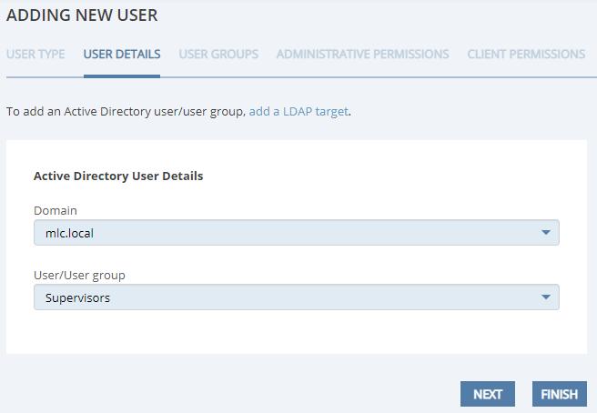 Active Directory Integration Integration with Active Directory allows you to do the following: Add users & user groups from trusted domains to allow them to access the Management Tool and Client