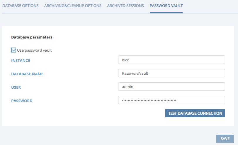 Password Vault The account credentials are automatically generated, encrypted and stored in SQL Password Vault.