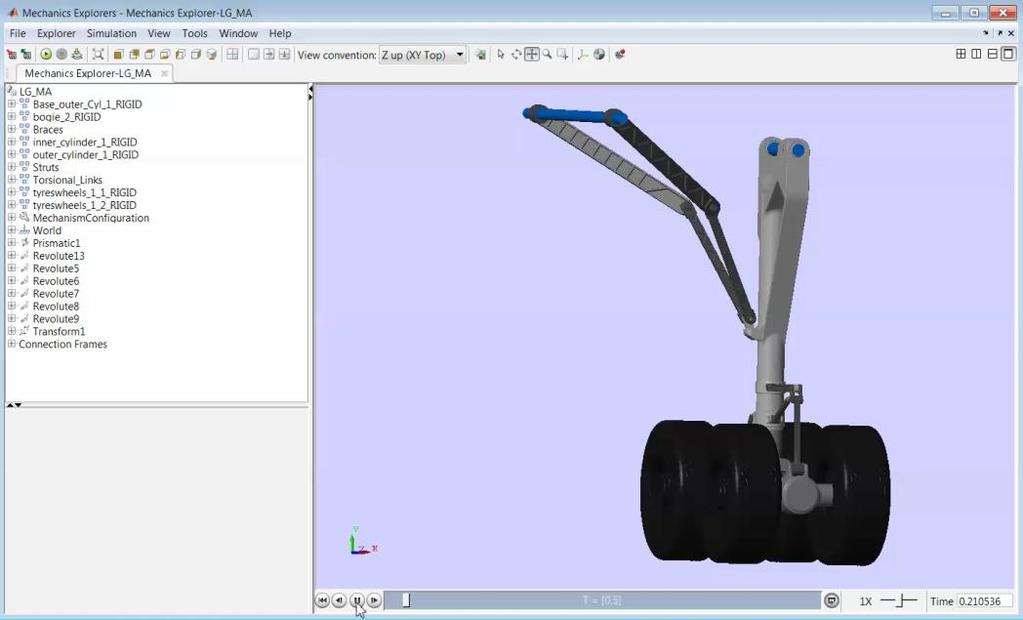 Landing Gear Mechanism Modeling Landing Gear CAD Import using Simscape Multibody Link