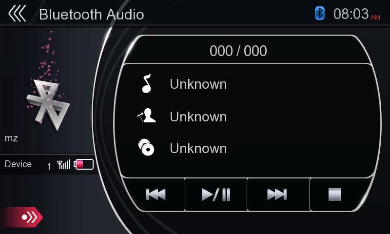 BLUETOOTH AUDIO PLAYER SETTINGS You can confirm various information concerning about the Bluetooth interface features. 1.