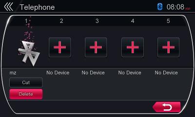 4. Touch your desired cellular button to select the button for the cellular phone to be registered, and touch [ phone.