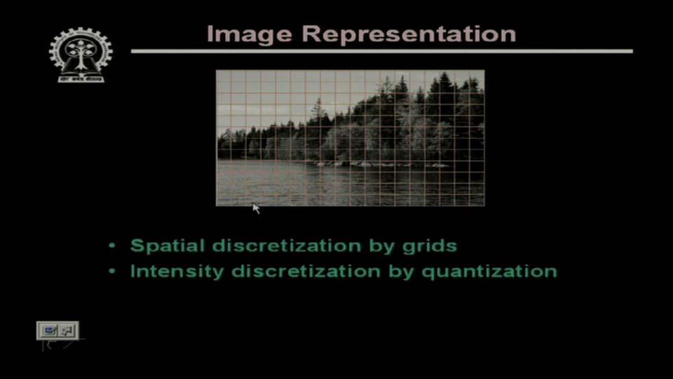 (Refer Slide Time 31:13) and what we do is, instead of storing all the intensity values of all possible points in the image we try to take samples of the image on a regular grid.
