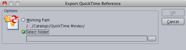 One or more QuickTime reference movies are created and imported as file assets. Each reference movie points to the original QuickTime movie that is stored on playable shared storage.