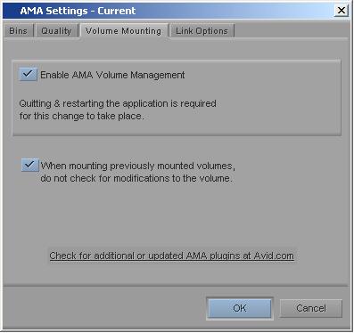 2 Media Composer Editing To Enable AMA and its Features Open the Project Window to turn define the AMA settings.