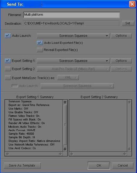 Preparing a Finished Sequence for Multi-Media Publishing 2. Confirm that the options are correct and click OK.
