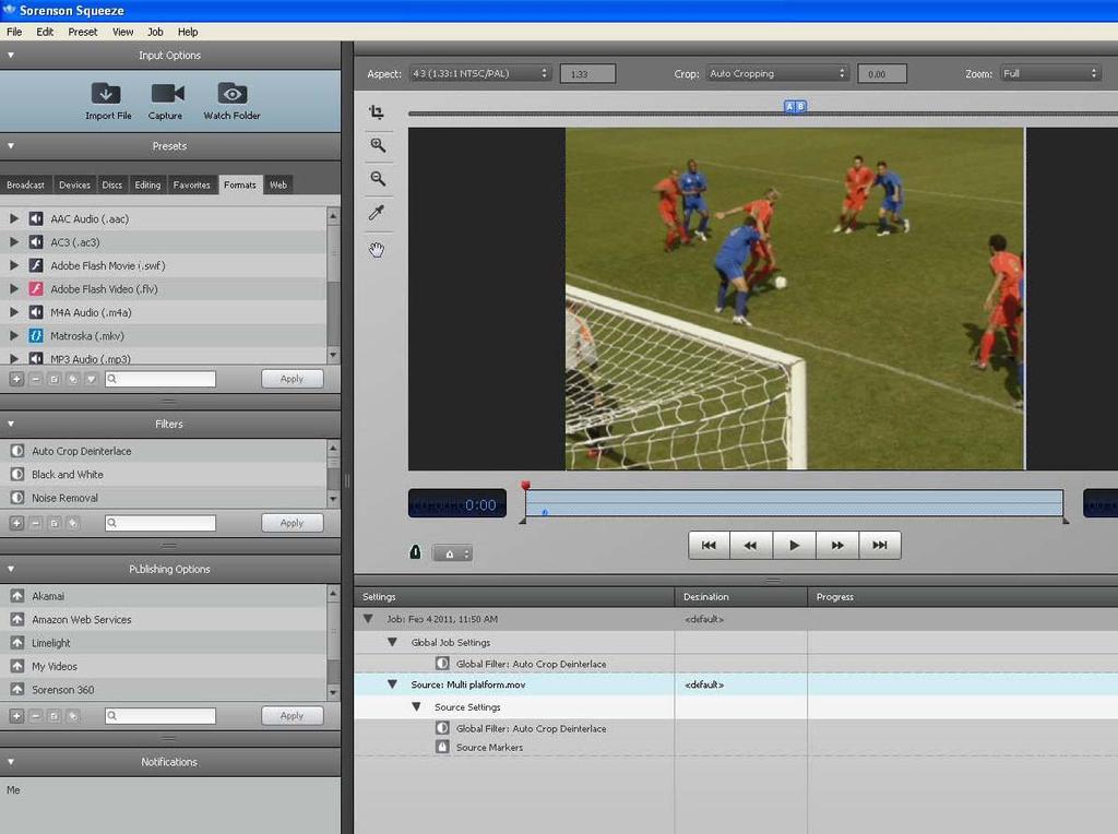 2 Media Composer Editing Sorenson Squeeze allows you to select multiple format, exporting, notification or publishing options to suit your facility.