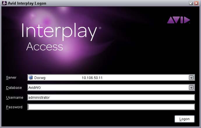 4 Using Interplay Access The Access User Interface This section describes the basic features of Interplay Access. Starting Access To start Access: 1.
