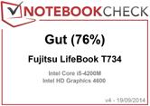 Data Sheet FUJITSU Tablet LIFEBOOK T734 Warranty Standard Warranty Service level 2 years (depending on country) Warranty Terms & Conditions http://support.ts.fujitsu.