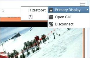To display a port on a primary or secondary display: 1. Mouse over the display (primary or secondary): 2. Click to select the port.