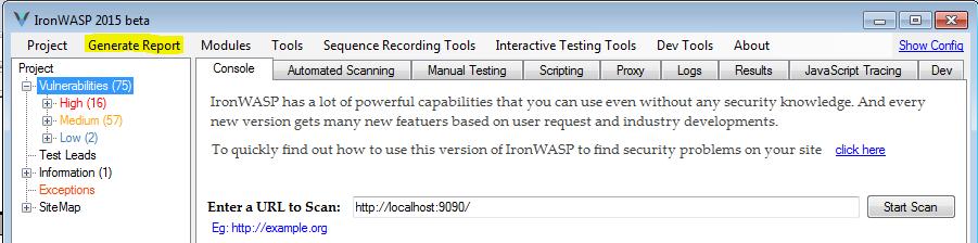 4.2 Report generation IronWASP tool will generate reports both in HTML and RTF formats, report generation steps are