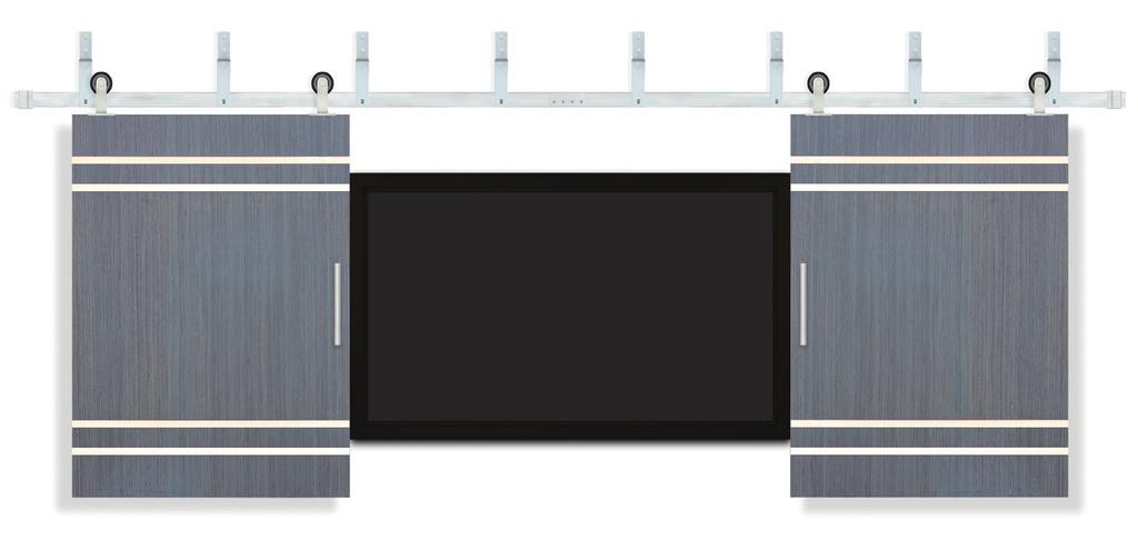 the middle of the TV. Customers can choose the standard size doors to fit a 50 inch flat screen, or opt for the larger size to fit up to a 70 inch TV.