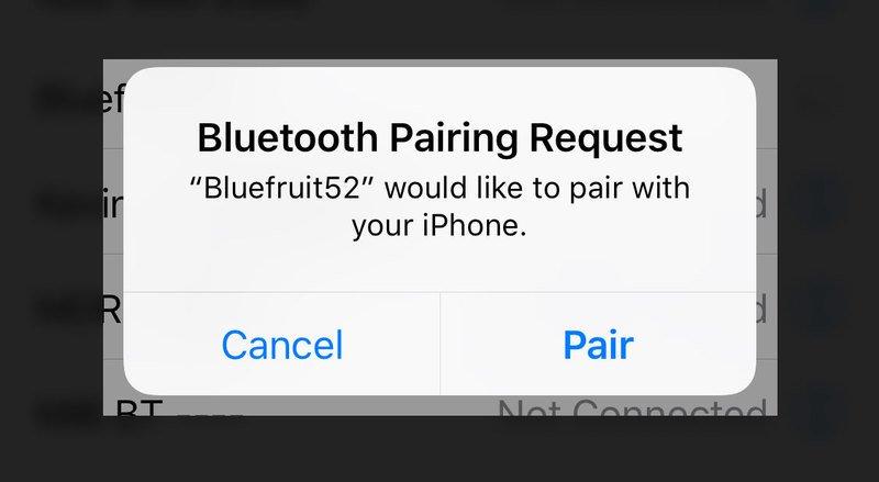 Wait for the pairing process to complete, at which point Bluefruit52 should appear in the My Devices