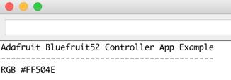 As you change the color (or as other data becomes available) you should receive the data on the nrf52, and see it in the Serial Monitor output: Complete Code