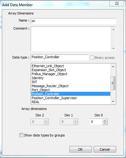 Step 2 Add Objects instances for the device 1. Right-click on the Object-Defined section and select New data type 2. Enter something in the name field. 3.