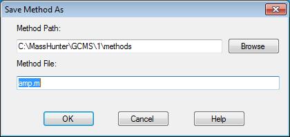 3. Create the Data Acquisition Method Step 7: Save the Method Step 7: Save the Method When you have completed each of the above dialogs, Save your method.