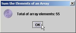 1 // Fig. 7.5: SumArray.java 2 // Total the values of the elements of an array. 3 import javax.swing.