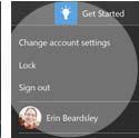 Right-click the app to choose from a broader range of options, such as: Pin to Start More Uninstall To lock your computer, change your account settings, sign out, or switch your account: 1.