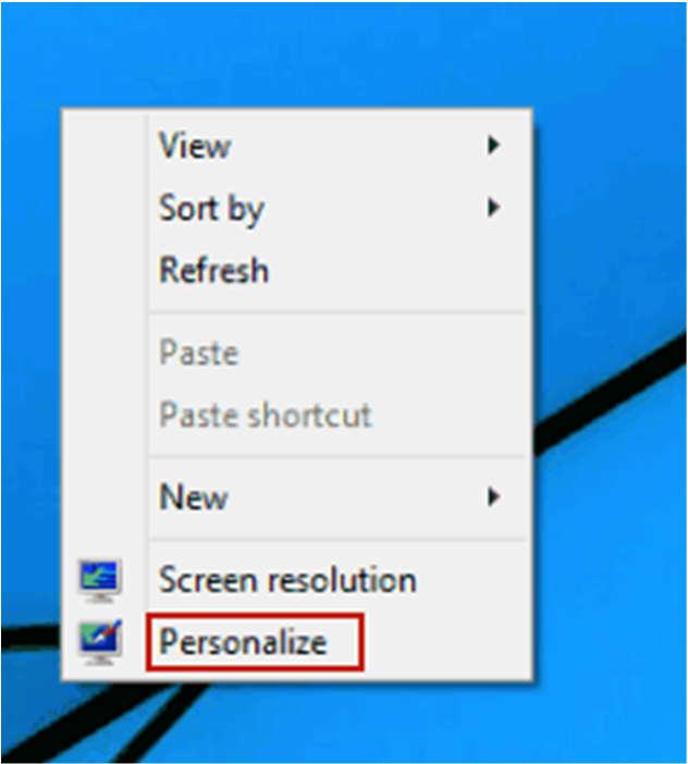 Move the mouse pointer to any free place on your desktop and right-click.