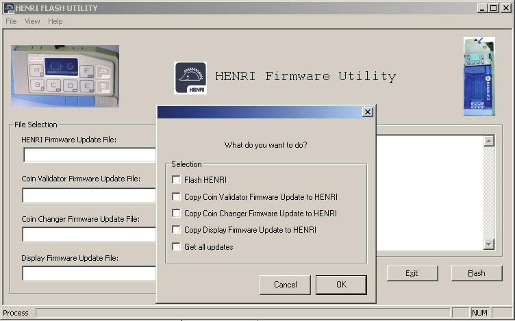 SRG c 2 service work FIRMWARE UPDATE Loading new firmware in HENRI 1 Connect the USB cable provided to the PC. 2 Select directory started when installing and start "HenriFlash.exe".
