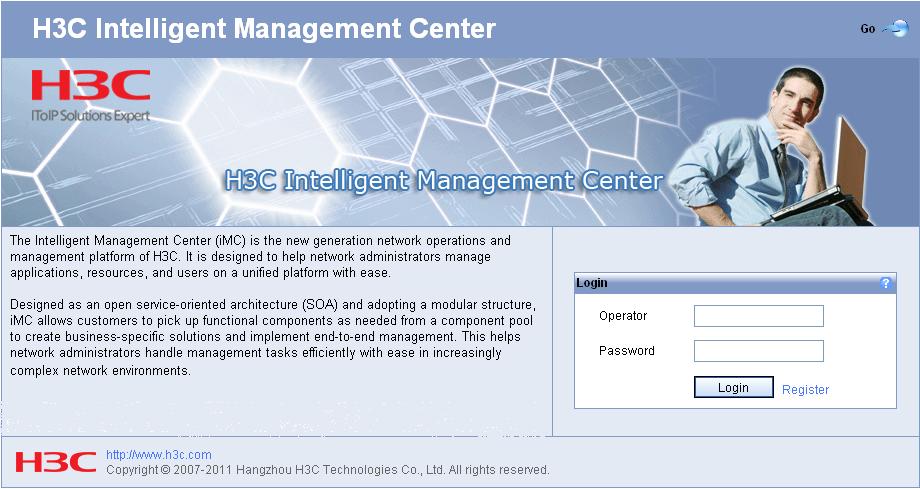 Figure 2 IMC-NTA login page 2. Enter the imc homepage.