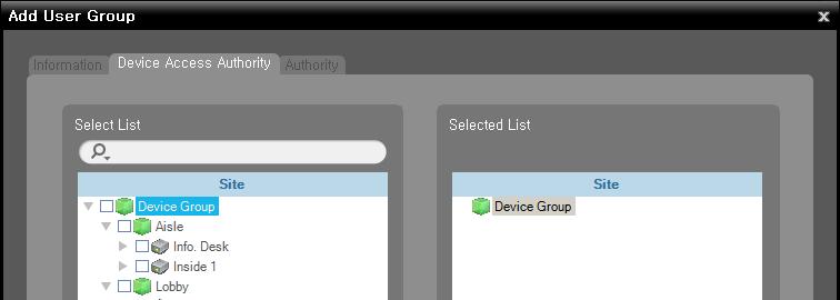 The Administrators group has authority for all functions, and the authority settings