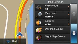 4.3.6 Map settings You can fine-tune the appearance of the Map screen.