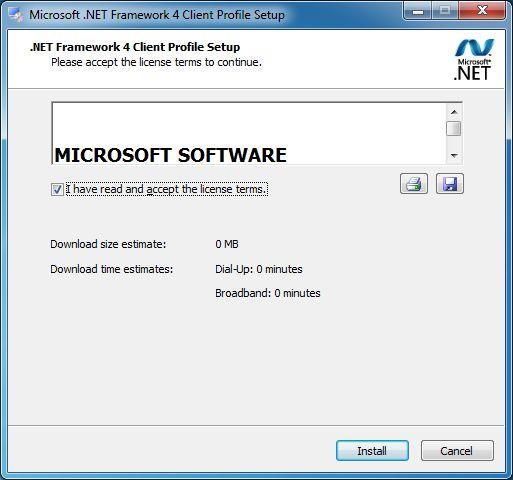 Install the Software (a) Installation of Microsoft.NET Framework 4 Client Profile If Microsoft.