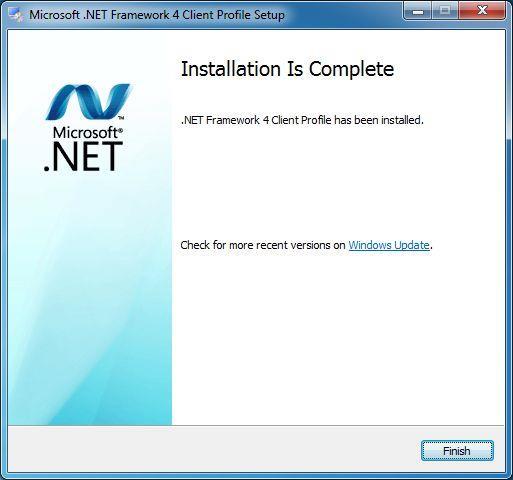 NET Framework 4 Client Profile Setup] window will be shown.