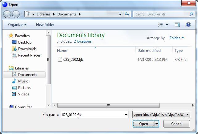 How to use the Data Connection For 62S (3) When file open dialog is shown, select
