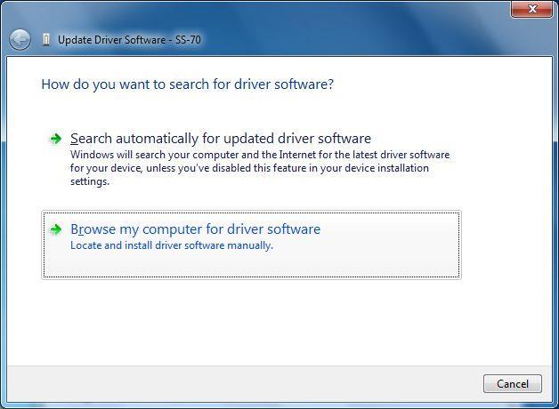 (3) Click Browse my computer for driver