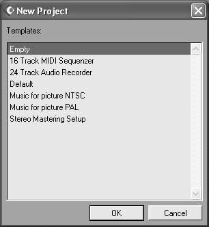 Continued from front Cubase LE Installation Access the "File" menu and select "New Project". Connections and Preparations Recording with Cubase LE Make the following settings for the new audio track.