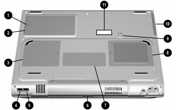 Product Description The external components on the bottom of the computer are shown in Figure 1-6 